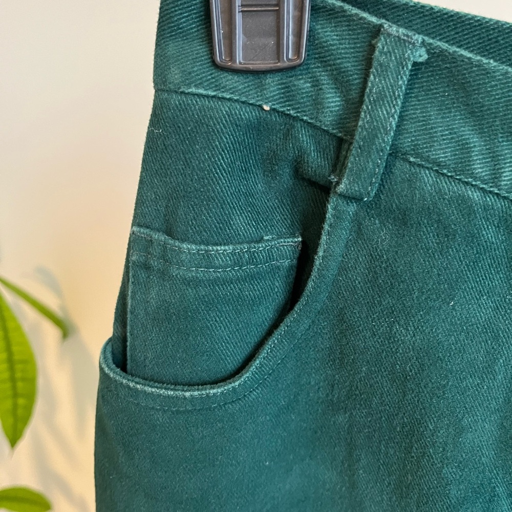 Vintage Emerald Green Button Front Denim Pencil Skirt Size 4 - Picture 7 of 9